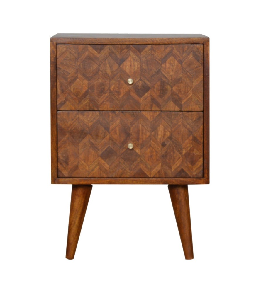 Table de chevet assortie finition châtaigne