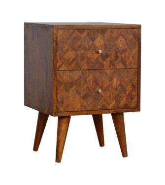 Table de chevet assortie finition châtaigne