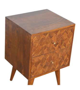 Table de chevet assortie finition châtaigne