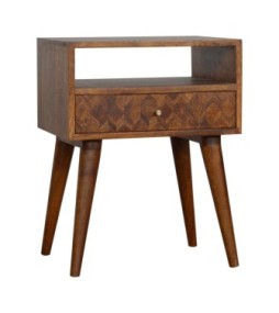 Table de chevet ouverte finition châtaigne assortie