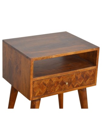 Table de chevet ouverte finition châtaigne assortie