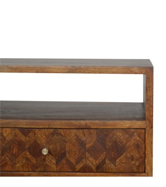 Table de chevet ouverte finition châtaigne assortie