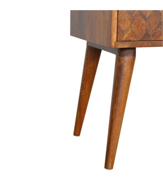 Table de chevet ouverte finition châtaigne assortie