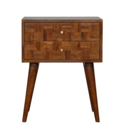 Table de chevet finition châtaigne varié