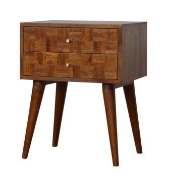 Table de chevet finition châtaigne varié