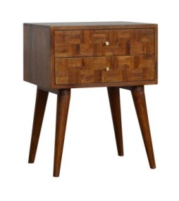 Table de chevet finition châtaigne varié