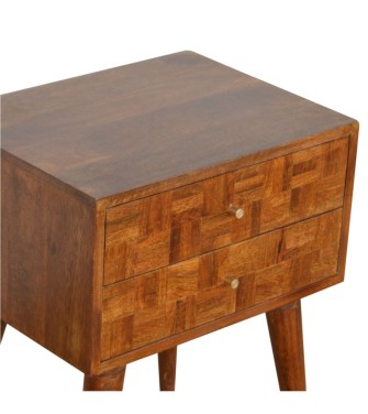Table de chevet finition châtaigne varié