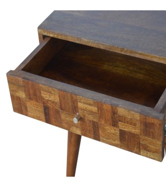 Table de chevet finition châtaigne varié