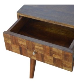 Table de chevet finition châtaigne varié