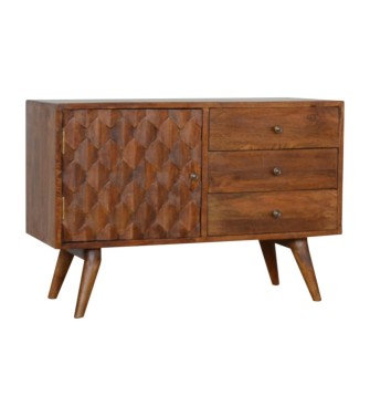 Buffet en finition châtaigne sculpté