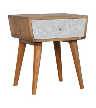 Table de chevet trapèze blanche