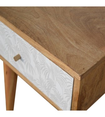 Table de chevet trapèze blanche