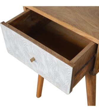 Table de chevet trapèze blanche