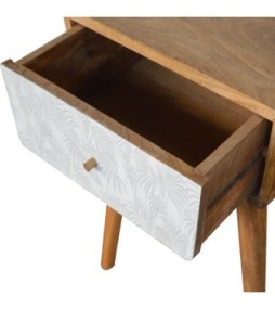 Table de chevet trapèze blanche