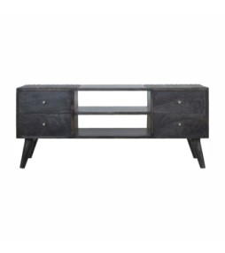 Meuble TV 4 tiroirs noir cendré