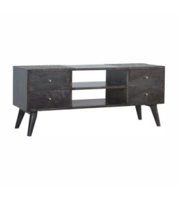 Meuble TV 4 tiroirs noir cendré