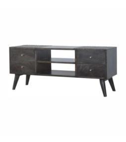 Meuble TV 4 tiroirs noir cendré