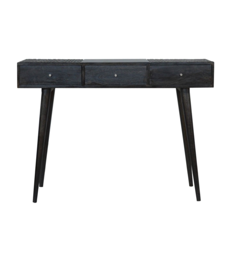 Ash Black 3 Drawer Console Table
