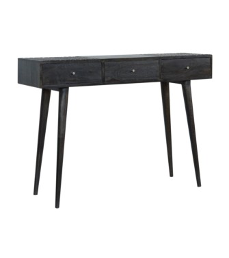 Ash Black 3 Drawer Console Table
