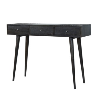 Ash Black 3 Drawer Console Table