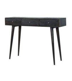 Ash Black 3 Drawer Console Table