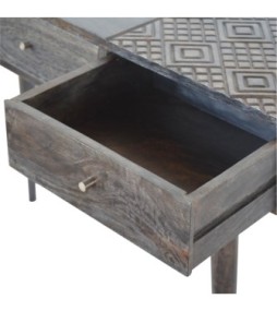 Ash Black 3 Drawer Console Table