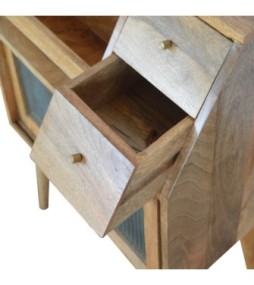 Table de chevet en verre à plusieurs tiroirs