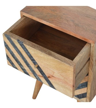Table de chevet à motif ardoise