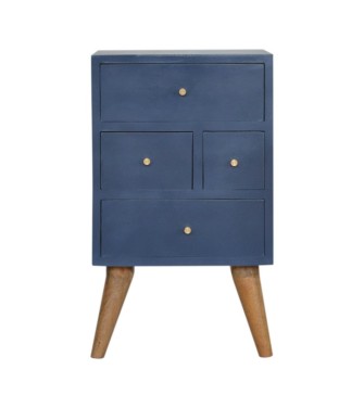 Table de chevet bleu marine à 4 tiroirs