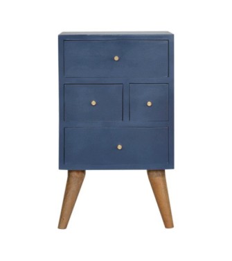 Table de chevet bleu marine à 4 tiroirs