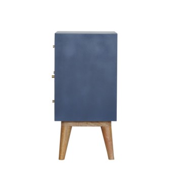Table de chevet bleu marine à 4 tiroirs