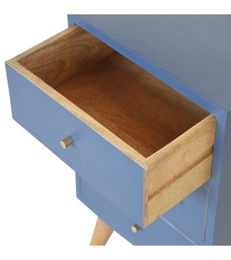 Table de chevet bleu marine à 4 tiroirs