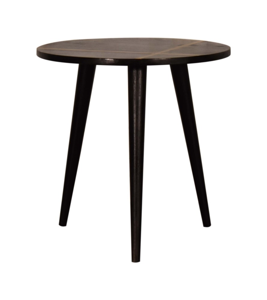 Walnut Gold Inlay End Table