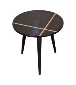 Walnut Gold Inlay End Table