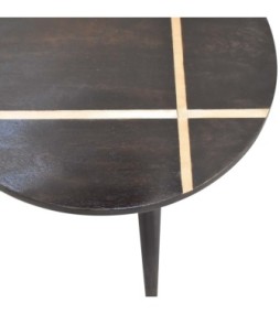 Walnut Gold Inlay End Table