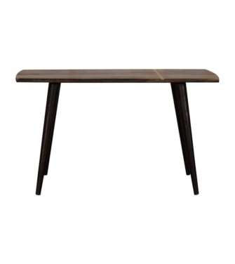Table basse en frêne avec incrustations de laiton noir
