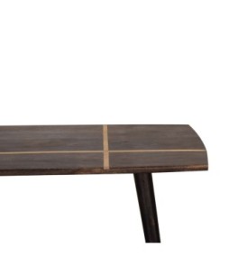 Table basse en frêne avec incrustations de laiton noir