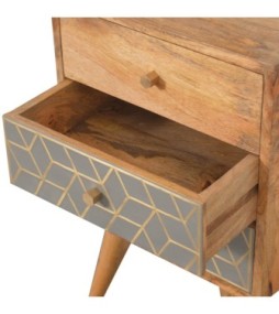 Table de chevet Dice à 3 tiroirs