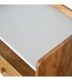 Table de chevet à fente ouverte avec plateau blanc