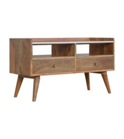 Meuble TV avec plateau en marbre blanc