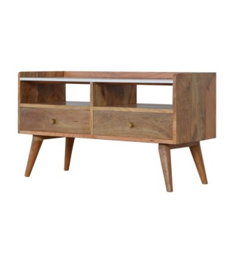 Meuble TV avec plateau en marbre blanc