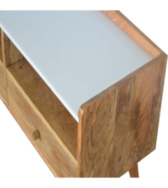 Meuble TV avec plateau en marbre blanc