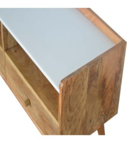 Meuble TV avec plateau en marbre blanc