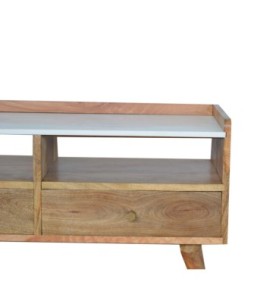 Meuble TV avec plateau en marbre blanc