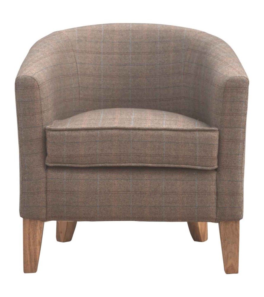 Upholstered Tweed Tub Chair