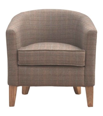 Upholstered Tweed Tub Chair