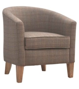 Upholstered Tweed Tub Chair
