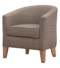 Upholstered Tweed Tub Chair