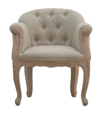 Fauteuil capitonné profond de style français