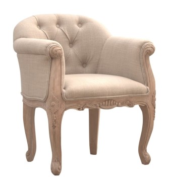 Fauteuil capitonné profond de style français